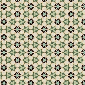 little retro flowers retro green 1