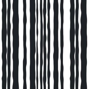 Hand Drawn Stripes - Black and white - Medium