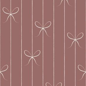 bows _ copper rose pink_ creamy white _ stripe