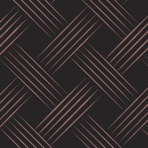diagonal lines _ copper rose pink_ raisin black _ trellis weave