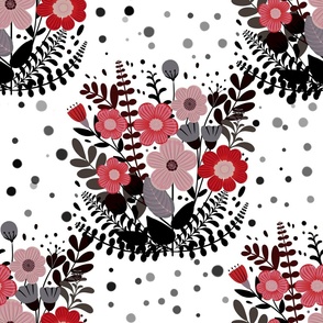 Floral design with dots