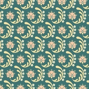 Carnation Motif Newport Green