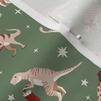 Christmas Dinosaurs - Small - Green