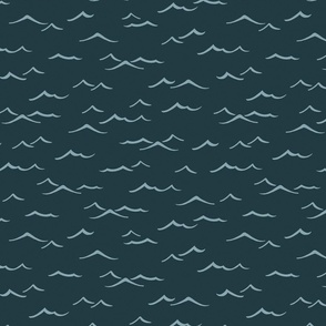 Dark Blue Ocean Waves 12 inch