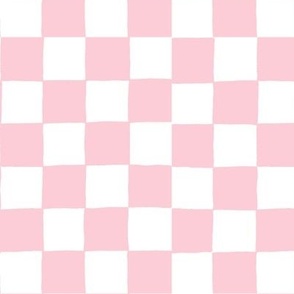 Hand Drawn Checkerboard soft pink small