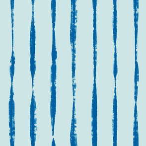 Vertical royal blue chalk stripes on pale blue background