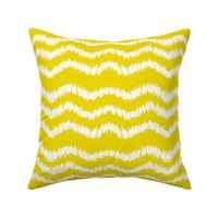 Triple Ikat Zigzags-yellow and white horizontal