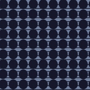 Denim stripes and spots on medium blue (medium scale)