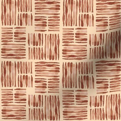 8" Modern Brush Stroke Striped Geometric Amber Rust