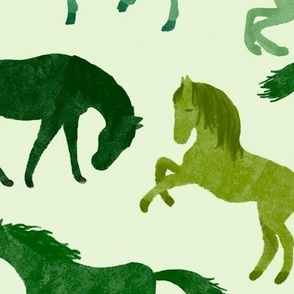 Wild Horses -large -green