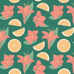 Bright and Blooming Orange Floral