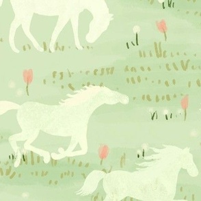 Wild Horses meadow -large -white