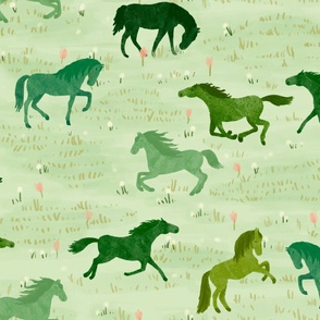 Wild Horses meadow - medium - green