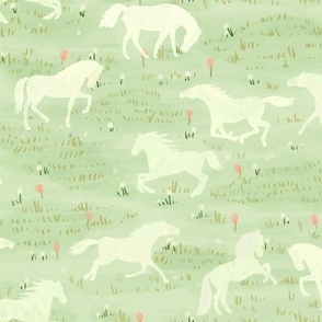 Wild Horses meadow -medium -white