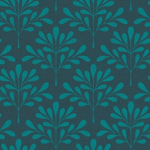 Small | Textured Foliage Branch Scallop Pattern in Pantone Ultra Steady 