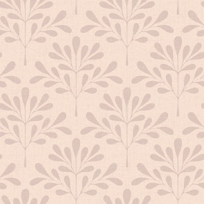 Small | Textured Foliage Branch Scallop Pattern in Dusty Coral