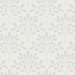 Small | Textured Foliage Branch Scallop Pattern in Grey