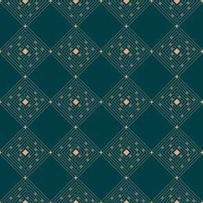 Dark Green and Copper Diamond Maze