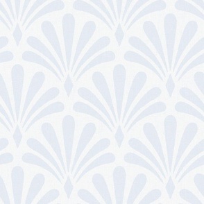 Small | Textured Art Nouveau Flower in Hamptons Blue