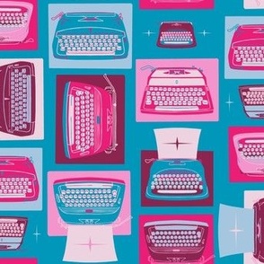 Typewriters - pink/blue
