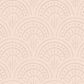Small | Textured Boho Scallop Pattern in Dusty Coral