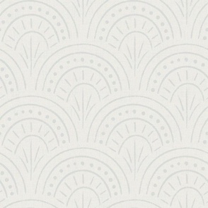 Small | Textured Boho Scallop Pattern in Grey