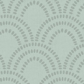 Small | Textured Brush Mark Scallop Pattern in Emerald