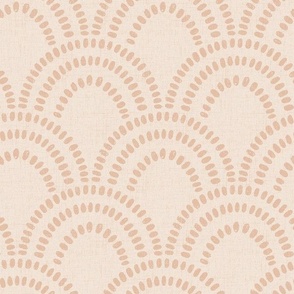 Small | Textured Brush Mark Scallop Pattern in Earth Tones