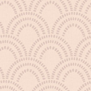 Small | Textured Brush Mark Scallop Pattern in Dusty Coral