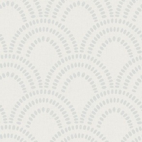 Small | Textured Brush Mark Scallop Pattern in Grey