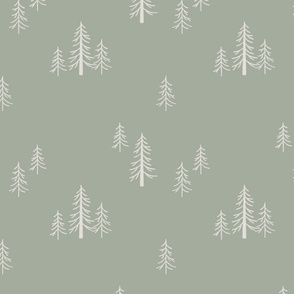 Pine_Forest_Trees large sage green