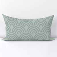 Small | Textured Rainbow Scallop Pattern in Sea Green