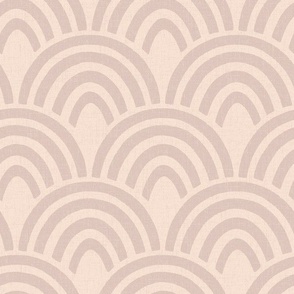 Small | Textured Rainbow Scallop Pattern in Dusty Coral