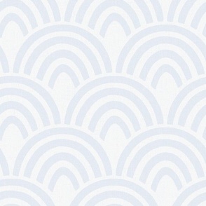 Small | Textured Rainbow Scallop Pattern in Hamptons Blue