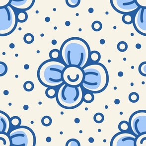 2794 A Extra Large - simple doodle flowers