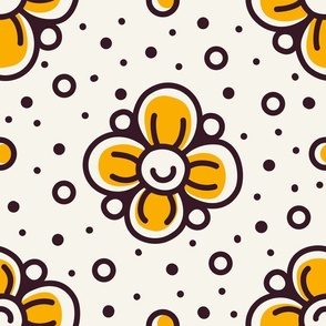 2794 B Extra Large - simple doodle flowers