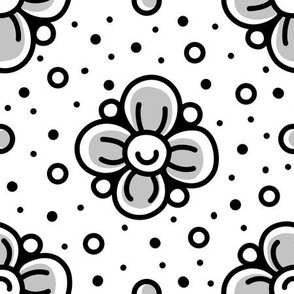2794 E Large - simple doodle flowers