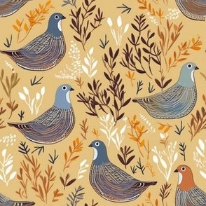 Quails in a Field