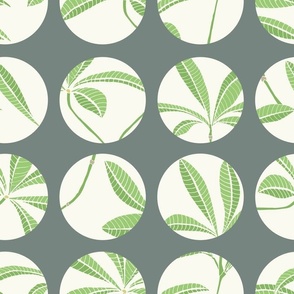 Tropical Leaves in muted greens