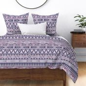 Purple and pink aztec pattern with nordic vibes - festive holiday sweater pattern - large scale