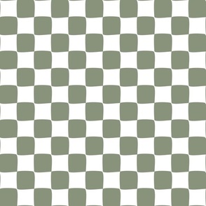 checkerboard - sage green \ pastel, geometrical, trending pattern