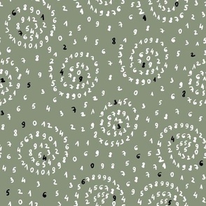 numbers doodle, count to sleep - sage green, Sweet dreams collection