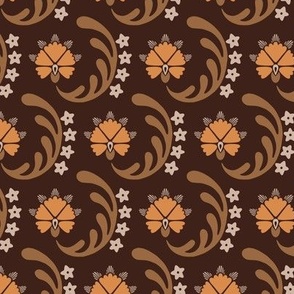 Carnation Motif Earth Tones Medium 