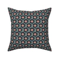 Carnation Motif Midnight Spring Garden Small 