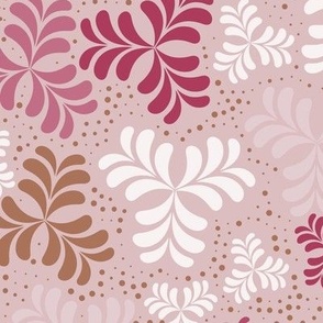 Multi-Color Leaves on a Dusty Pink Background