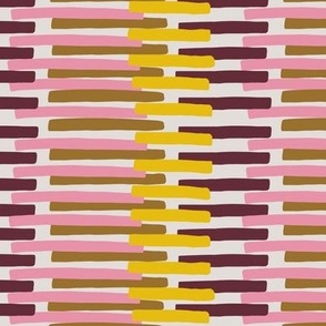 Basket Stripe Yellow Pink Burgundy Camel Wonky Geometric Shapes  