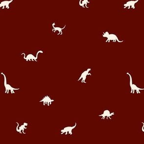 Dinosaurs Silhouettes - Small - Cherry Red