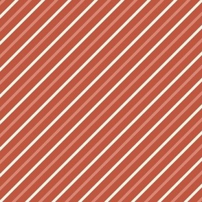Diagonal Stripes - Medium - Coral