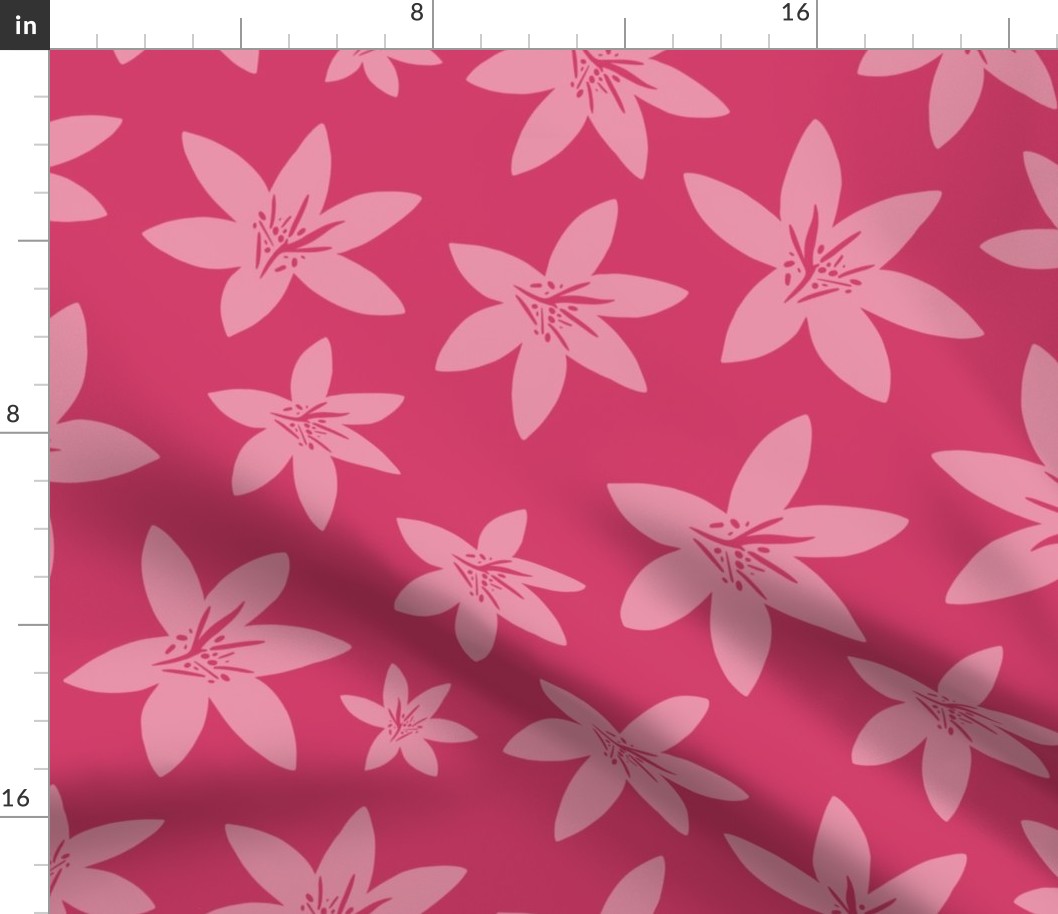 Modern Flowers Fuchsia Pink Summer Floral Botanical Large Scale 