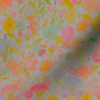Vibrant Watercolor Floral Large Size Wallpaper Teen Room Fun Colorful Subtle